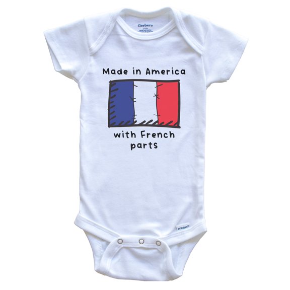 Made In America With French Parts France Flag Baby Bodysuit
