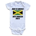 thumbnail image 1 of Made In America With Jamaican Parts Jamaica Flag Funny Baby Bodysuit - Cute One Piece Baby Bodysuit, 6-9 Months White, 1 of 2
