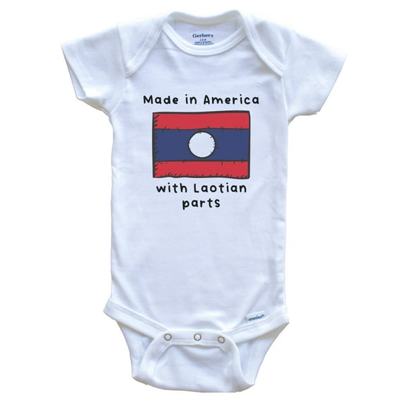 Made In America With Laotian Parts Laos Flag Baby Bodysuit