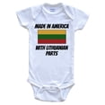 thumbnail image 1 of Made In America With Lithuanian Parts Lithuania Flag Funny Baby Bodysuit - Cute One Piece Baby Bodysuit, 0-3 Months White, 1 of 2
