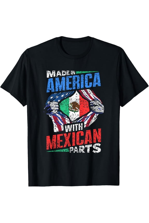 Made In America With Mexican Parts Country Lover Mexico Us T-Shirt Shirts