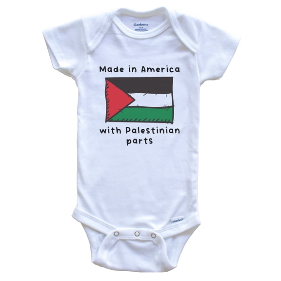 Made In America With Palestinian Parts Palestine Flag Baby Bodysuit