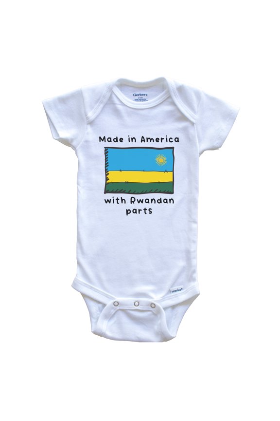 Made In America With Rwandan Parts Rwanda Flag Baby Bodysuit