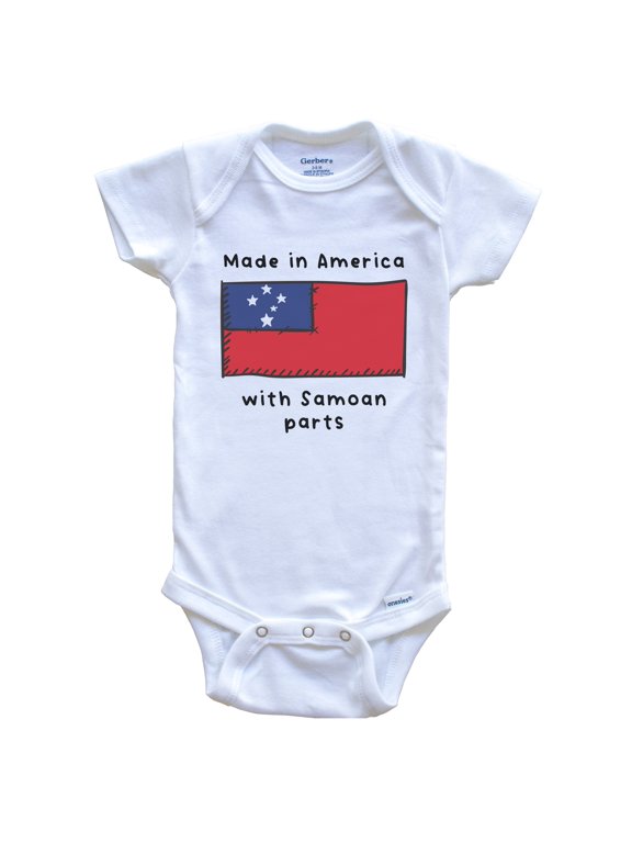 Made In America With Samoan Parts Samoa Flag Baby Bodysuit