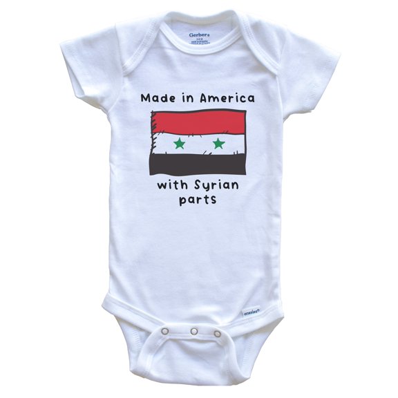 Made In America With Syrian Parts Syria Flag Baby Bodysuit
