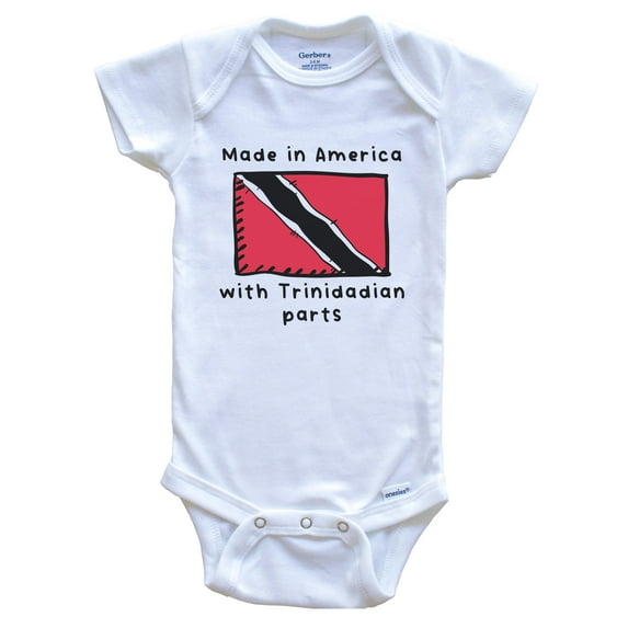 Made In America With Trinidadian Parts Trinidad and Tobago Flag Baby Bodysuit
