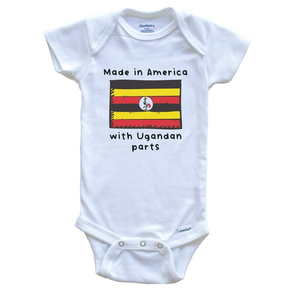 Made In America With Ugandan Parts Uganda Flag Baby Bodysuit