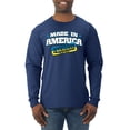 thumbnail image 1 of Made In America With Ukrainian Parts Mens Long Sleeve Shirt, Navy, Small, 1 of 4
