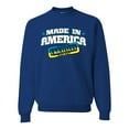 thumbnail image 1 of Made In America With Ukrainian Parts Unisex Crewneck Graphic Sweatshirt, Royal, Small, 1 of 4