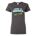 thumbnail image 1 of Made In America With Ukrainian Parts Womens Graphic T-Shirt, Charcoal, Large, 1 of 4
