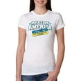 thumbnail image 1 of Made In America With Ukrainian Parts Womens Slim Fit Junior Tee, White, Small, 1 of 4