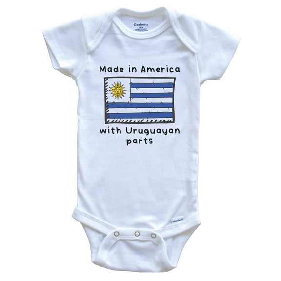 Made In America With Uruguayan Parts Uruguay Flag Baby Bodysuit