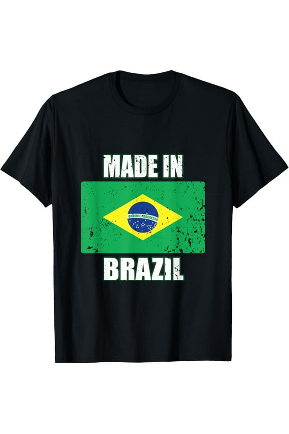 Made In Brazil Shirt Brasil Retro Soccer National Flag T-Shirt