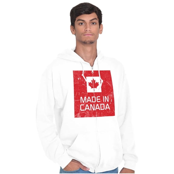 Made In Canada Patriotic Canadian Unisex Fleece Graphic Zip Up Hoodie Brisco Brands 2X