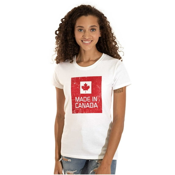Made In Canada Patriotic Canadian Womens Slim Fit Graphic Tee Brisco Brands S