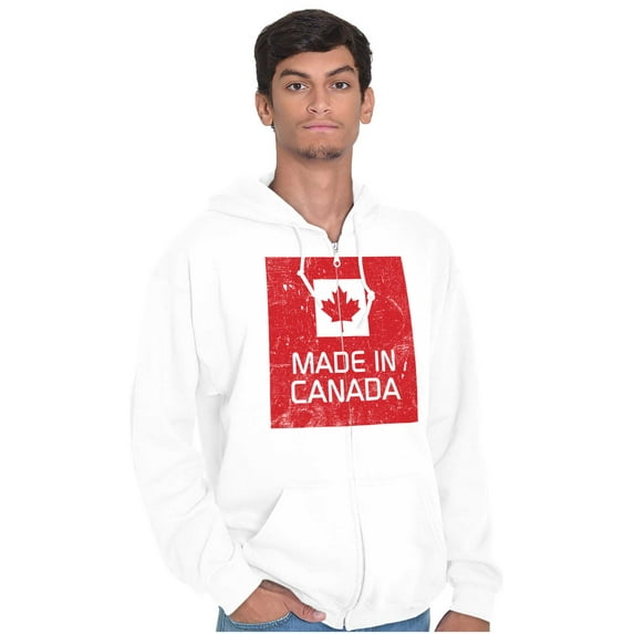 Made In Canada Patriotic Canadian Zip Up Hoodie Men's Women's Brisco Brands M