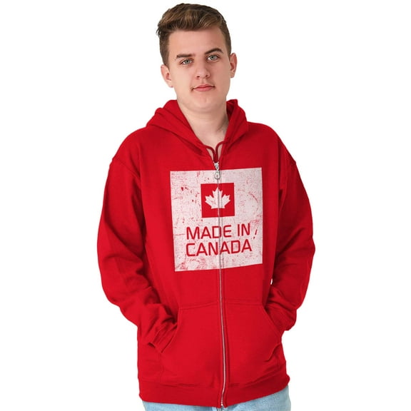 Made In Canada Patriotic Canadian Zip Up Hoodie Men's Women's Brisco Brands M