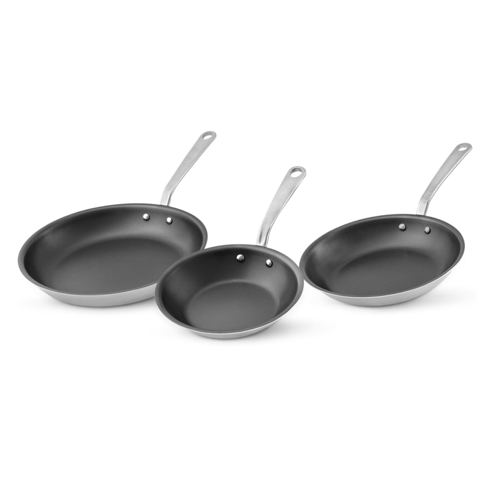 Cook N Home 3-Pieces Frying Saute Pan Set with Non-stick Coating and  Induction Compatible Bottom, 8 in. /10 in. /12 in. , Black 02683 - The Home  Depot