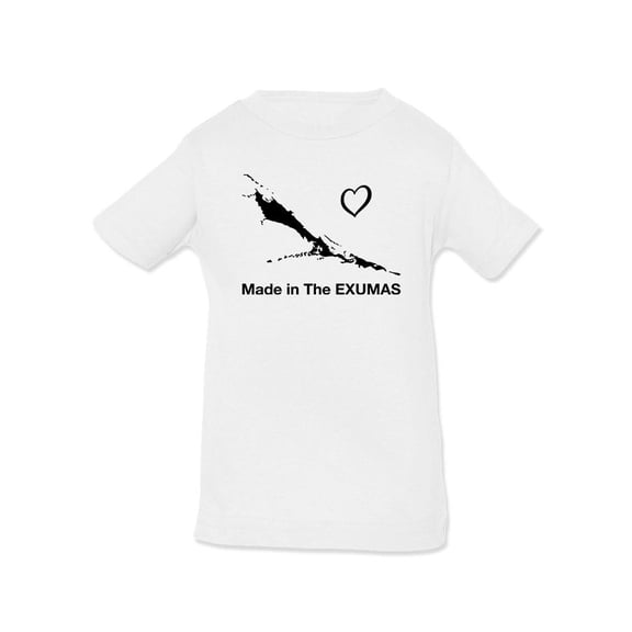 Made In Exumas. Map T-Shirt Infant -Smartprints Designs,  6 Months