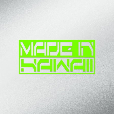 Made In Hawaii Decal Sticker | 5.5-Inches By 2.5-Inches | Lime Green Vinyl