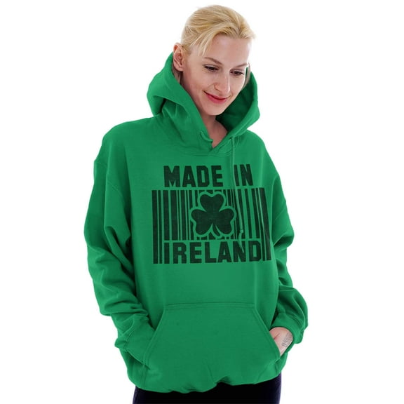 Made In Ireland St Patricks Day Pride Hoodie Sweatshirt Women Men Brisco Brands L