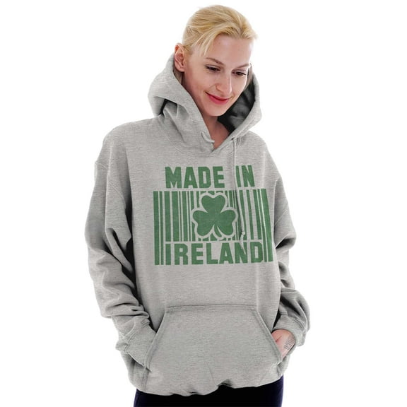 Made In Ireland St Patricks Day Pride Hoodie Sweatshirt Women Men Brisco Brands S
