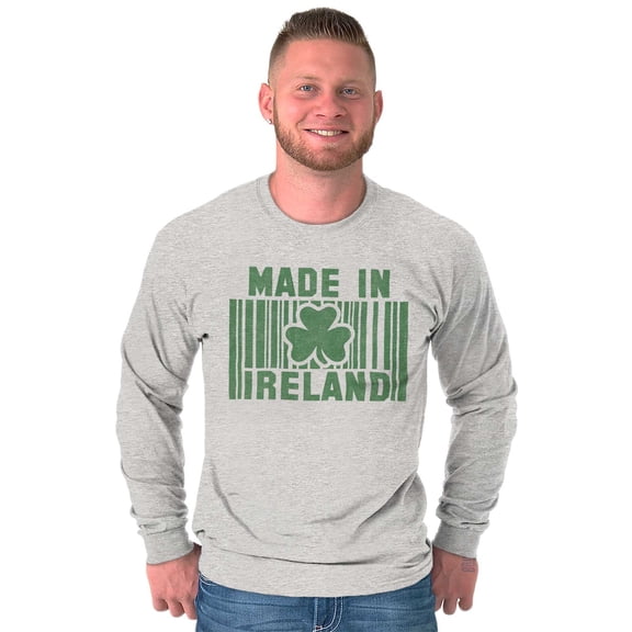 Made In Ireland St Patricks Day Pride Plus Size Long Sleeve Graphic Tee Shirt Brisco Brands 3X