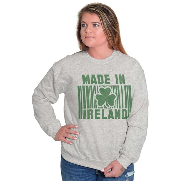 Made In Ireland St Patricks Day Pride Sweatshirt for Men or Women Brisco Brands S