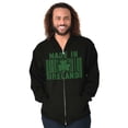 thumbnail image 1 of Made In Ireland St Patricks Day Pride Unisex Fleece Graphic Zip Up Hoodie Brisco Brands 4X, 1 of 3