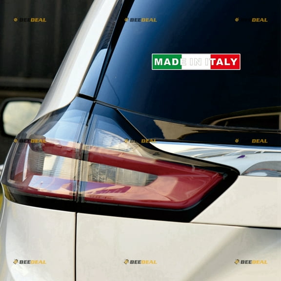 Made In Italy Flag Italia Italian Sticker Decal Vinyl - 2 Pack Reflective 6" - Fit For Alfa Romeo Maserati Fiat Ferrari Car