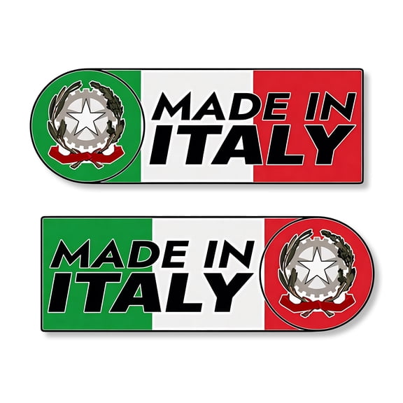 Made In Italy Italian Flag Set Racing Drifting Euro Vinyl Sticker Decals 4" Inches Long Each