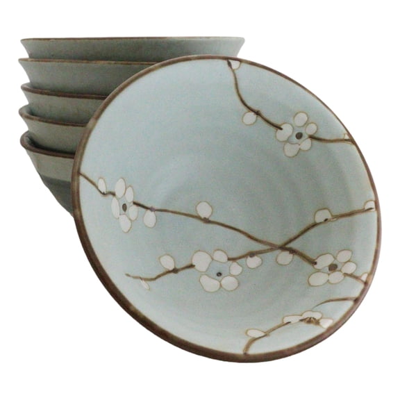 Made In Japan Ceramic Soushun Sakura Cherry Blossoms Rice Soup Bowls Set 12oz