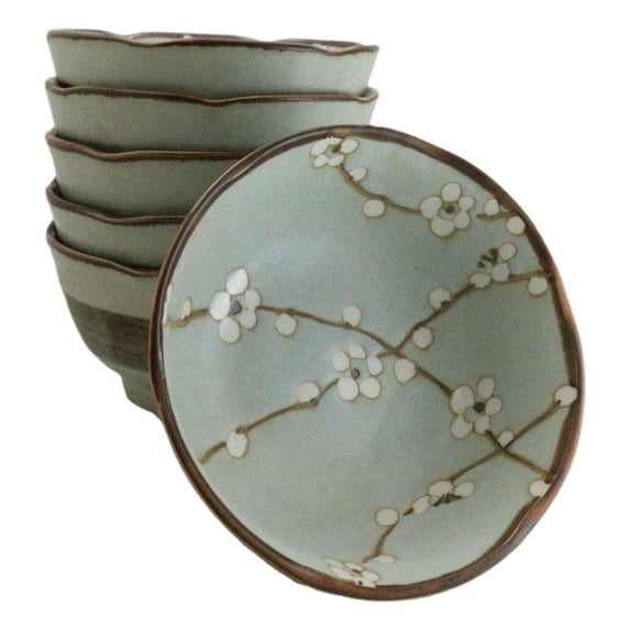Made In Japan Ceramic Soushun Sakura Cherry Blossoms Small Rice Soup Bowls 10oz