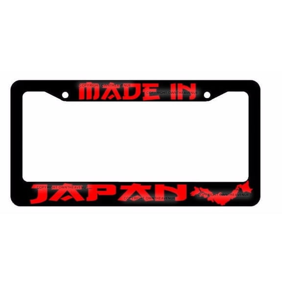 Made In Japan State JDM Racing Drifting Dope Low RED Art License Plate Frame