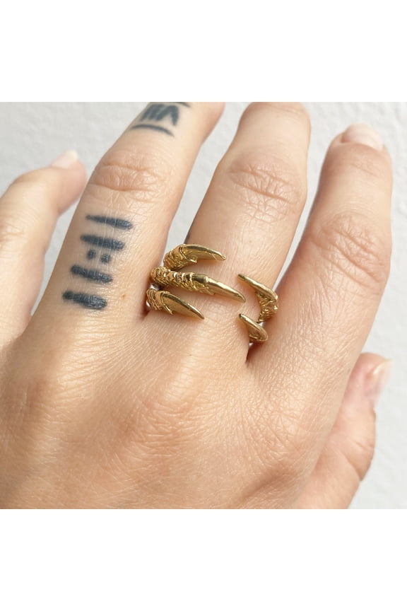 Five Claw Brass Ring for Women Men Ring Unique Handmade