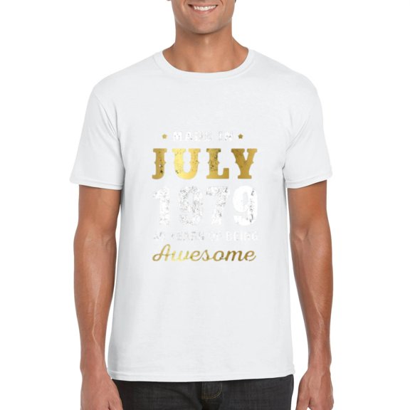 Made In July 1979 40 Years Of Being Awesome Birthday T-Shirt, for men & women, up to size 5XL
