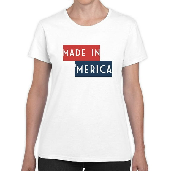 Made In 'Merica USA Graphic Women White T-Shirt, Female x-Large