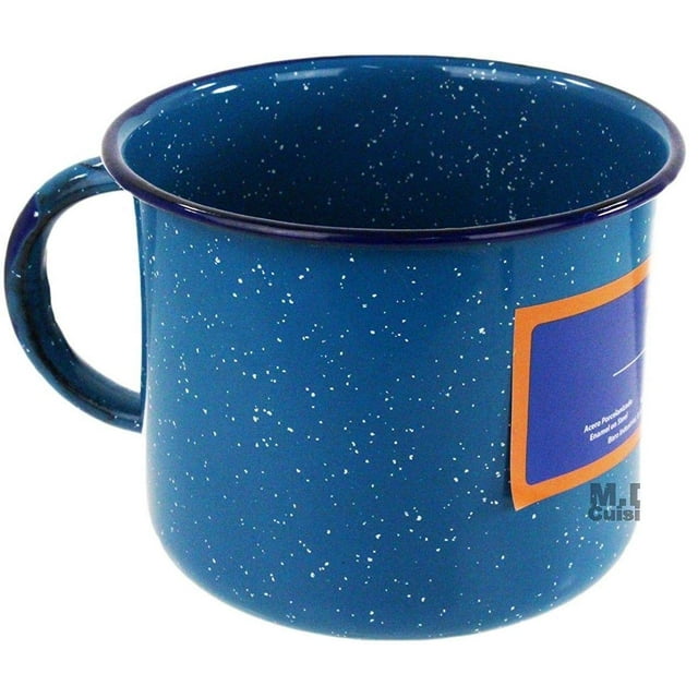 Made In Mexico Enamel Mug 2.1Qt Steel Blue Pocillo Peltre Azul Camping Coffee Cup Traditional