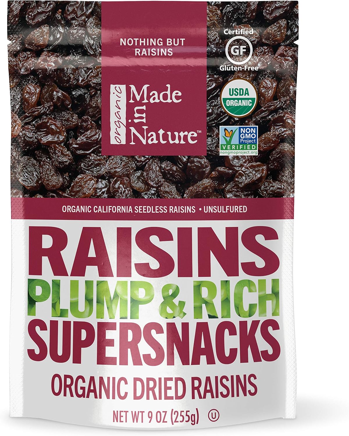 Pure Basics Raisins Made In Nature Organic Raisins -- 9 oz Pack of 4 - Walmart.com