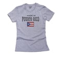 thumbnail image 1 of Made In Puerto Rico Flag Graphic Nation Pride Women's Cotton Grey T-Shirt, 1 of 2