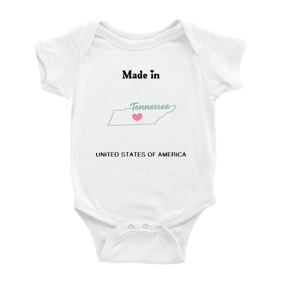 Made In Tennessee United States of America Baby Clothing Bodysuit 6-12 Months