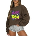 thumbnail image 1 of Made In The 1984 Women's Crew Neck Letter Graphic Print Sweatshirts Tops Long Sleeve Loose Fit Oversized Pullover, 1 of 4