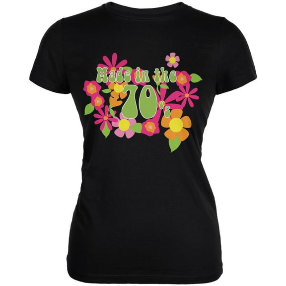 Made In The 70s Black Juniors Soft T-Shirt - Small