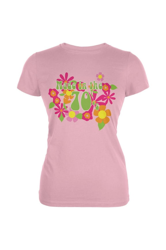 Made In The 70s Pink Juniors Soft T-Shirt - Medium