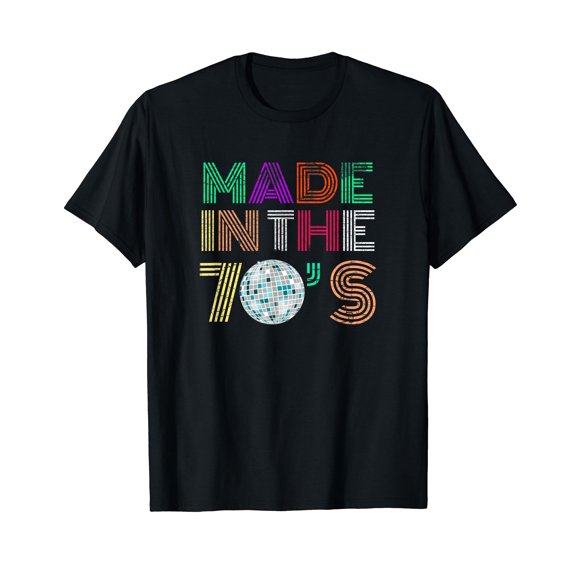 Made In The 70s Seventies Retro Distressed Black T-Shirt