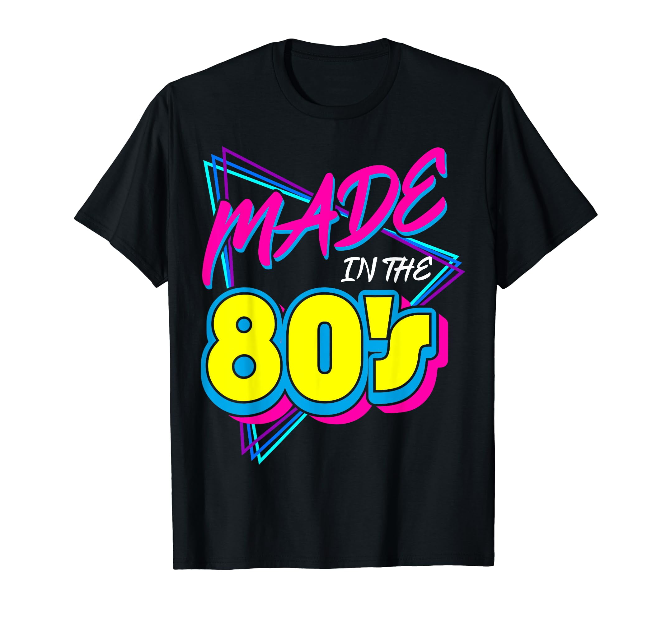 Made In The 80s 1980s Retro Nineteen Eighties Vintage Music Black T