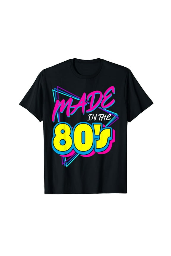 Made In The 80s 1980s Retro Nineteen Eighties Vintage Music Black T-Shirt