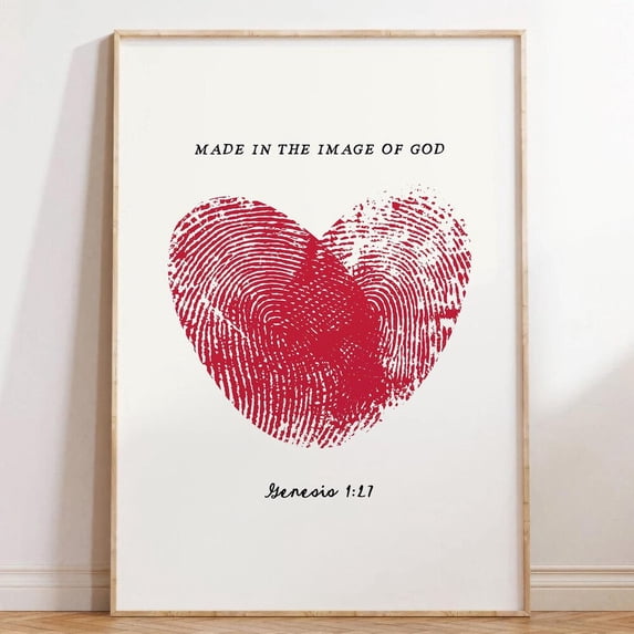 Made In The Image Of God Print Genesis 1:27 Christian Wall Art Bible ...