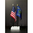 thumbnail image 1 of Made In USA. 1 American And 1 US State Miniature Rayon 4"X6" Office Desk & Little Hand Waving Table Flags, Includes A 2-Hole White Flag Stand And 2 Small 4"X6" Mini Stick Flags (Oregon), 1 of 1