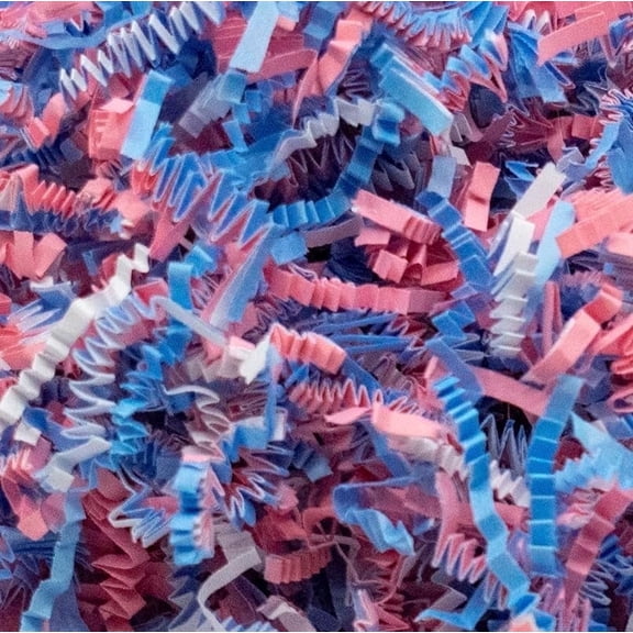 3-Ply Crinkle Cut Shredded Paper, 2 lb – Baby Blue & Pink Blend